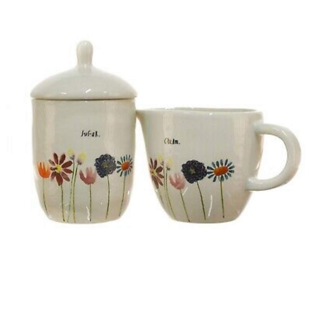 Rae Dunn Bloom Farmhouse Cream‎ and Sugar Set